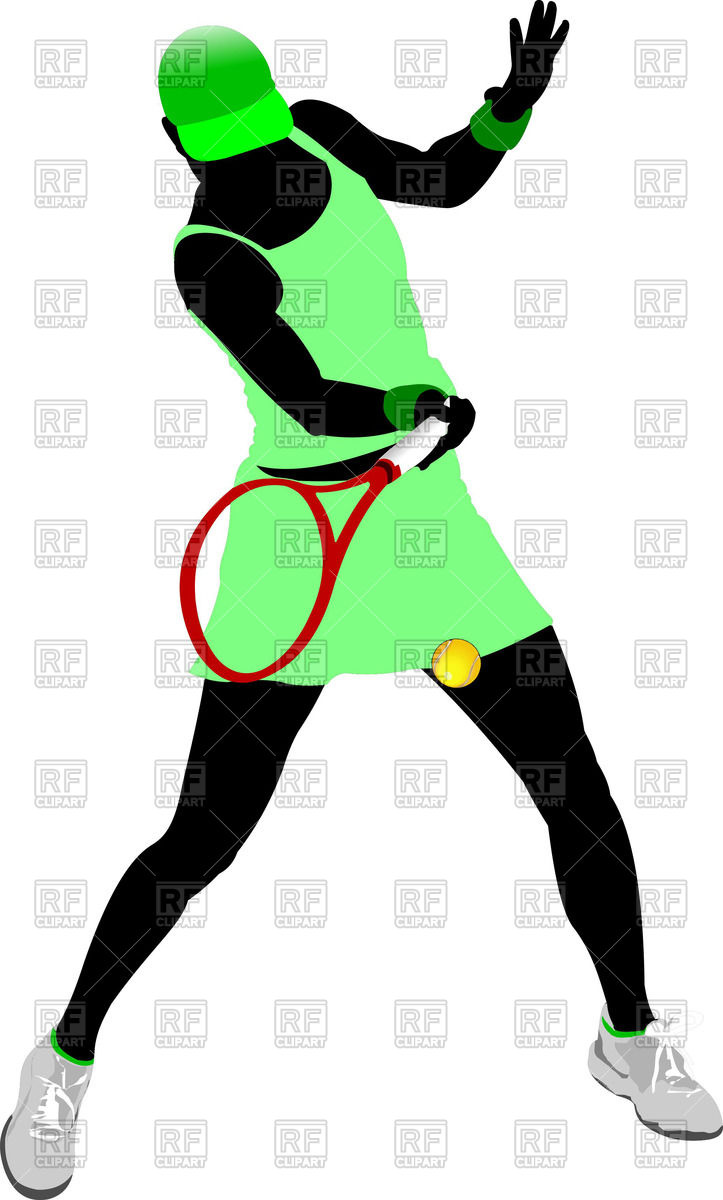 723x1200 Silhouette Of Woman Tennis Player Royalty Free Vector Clip Art