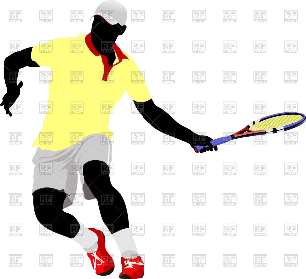 1200x1097 Silhouette Of Tennis Player In Action Royalty Free Vector Clip Art