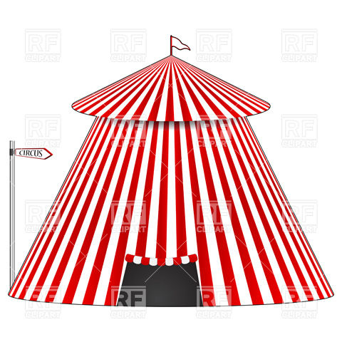 480x480 Stripy Circus Tent Royalty Free Vector Clip Art Image