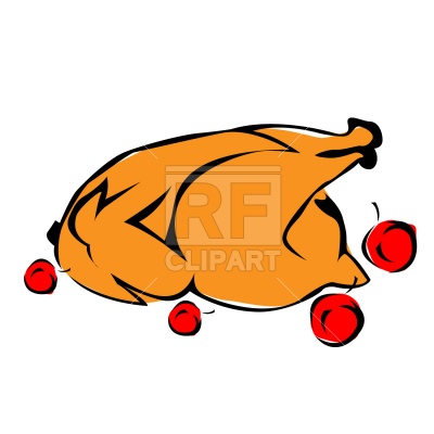 400x400 Roasted Turkey Royalty Free Vector Clip Art Image