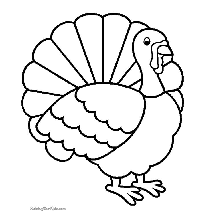 768x764 Turkey Coloring Pages For Kids