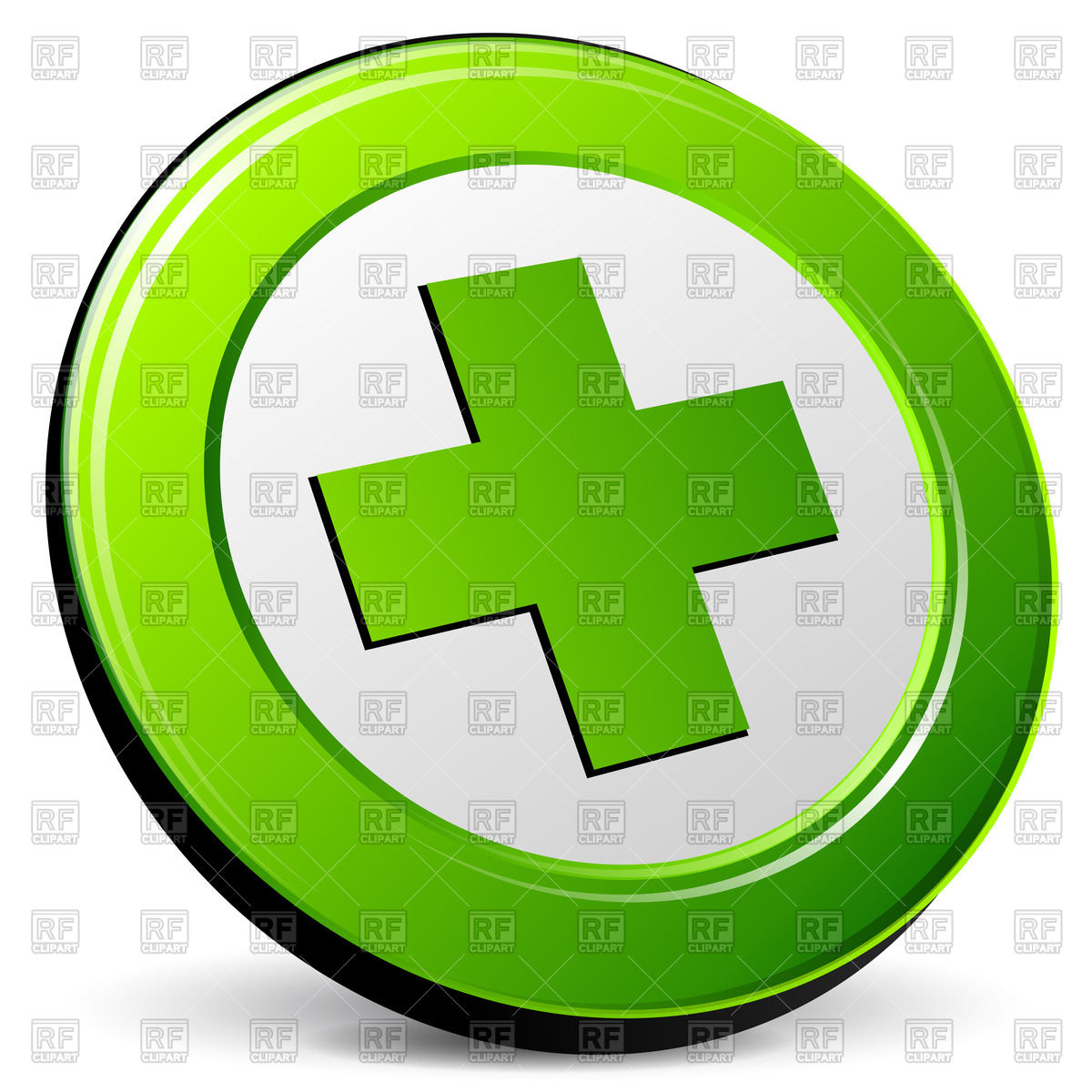 1200x1200 Green Cross Icon Royalty Free Vector Clip Art Image