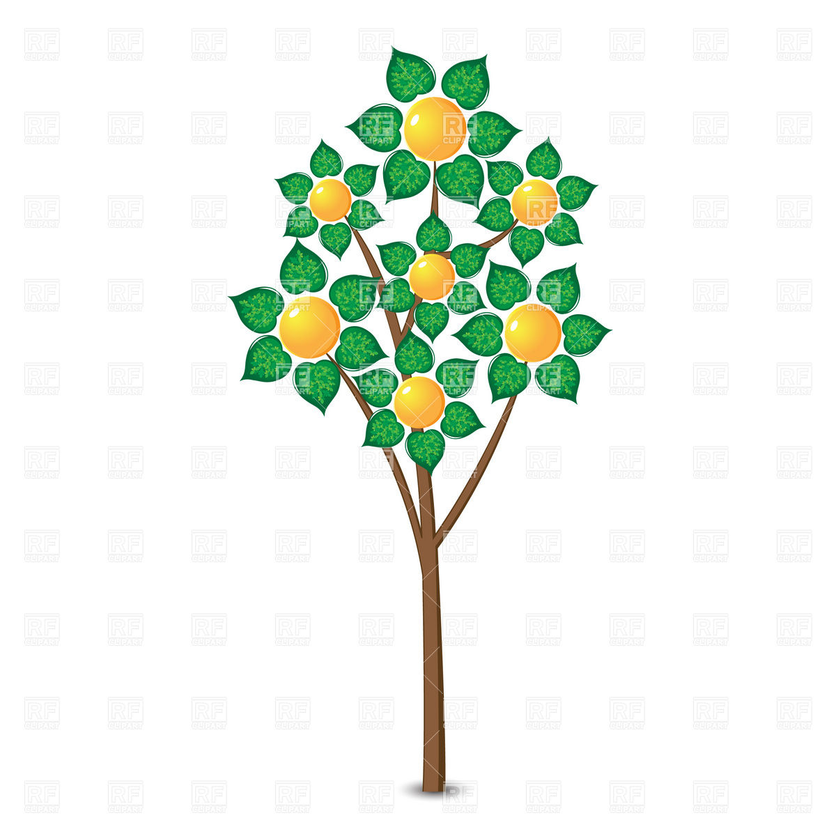 1200x1200 Abstract Lemon Tree Royalty Free Vector Clip Art Image