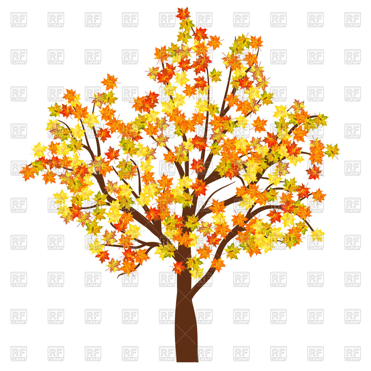 1200x1200 Autumn Maple Tree Royalty Free Vector Clip Art Image