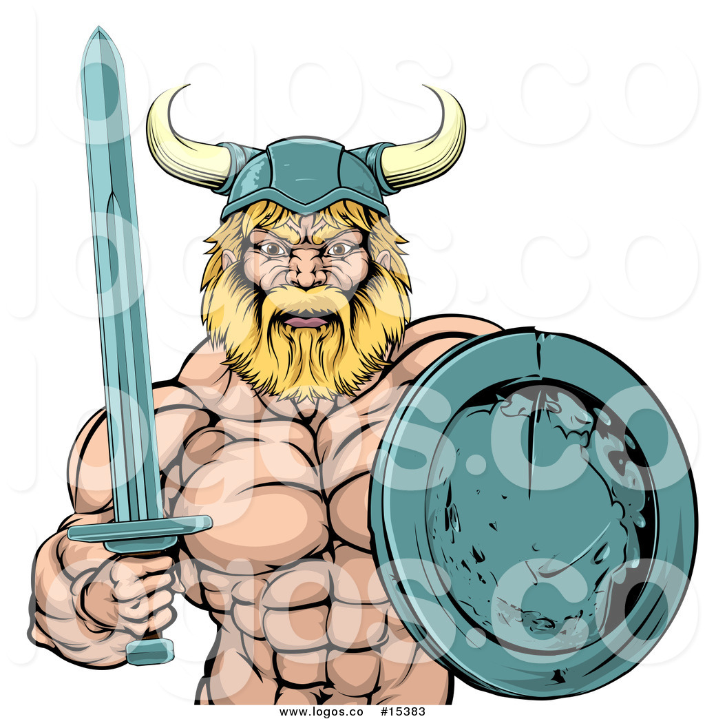 1024x1044 Royalty Free Vector Logo Of A Formidable Viking Ready To Battle