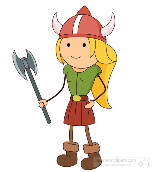 506x550 Vikings Viking Girl With Helmet Axe 1014 Classroom Clipart