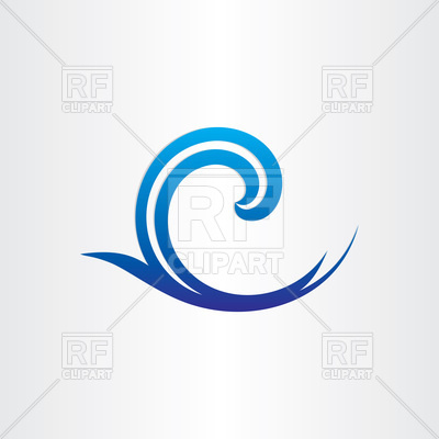 400x400 Sea Or Ocean Blue Wave Icon Royalty Free Vector Clip Art Image