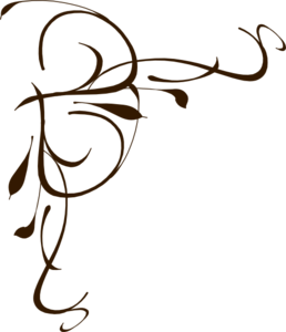 258x300 Left Brown Floral Swirl Clip Art