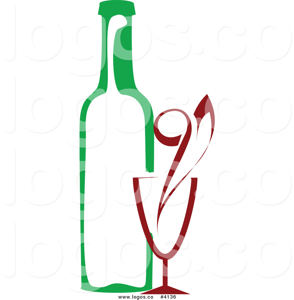 1024x1044 Royalty Free Red Wine Glass And Green Bottle Logo By Vector