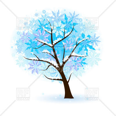400x400 Stylized Winter Tree Royalty Free Vector Clip Art Image