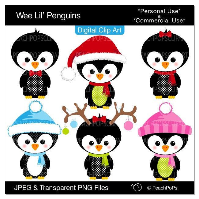 650x650 Penguin Clipart Winter Holiday