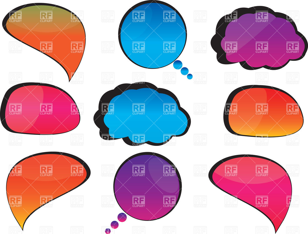 1200x911 Rounded Speech Bubbles