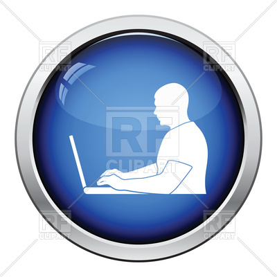 400x400 Glossy Button Design Of Writer