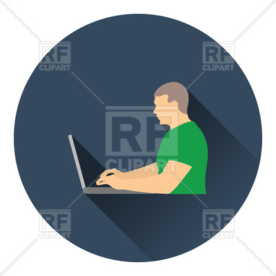 400x400 Flat Color Design Of Writer