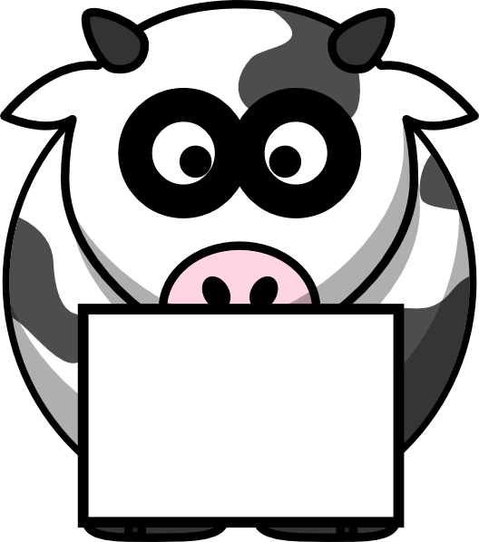 528x598 Cow With Box 2 Clip Art