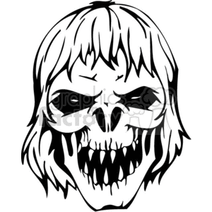 300x300 Royalty Free Scary Zombie Skull 368918 Vector Clip Art Image