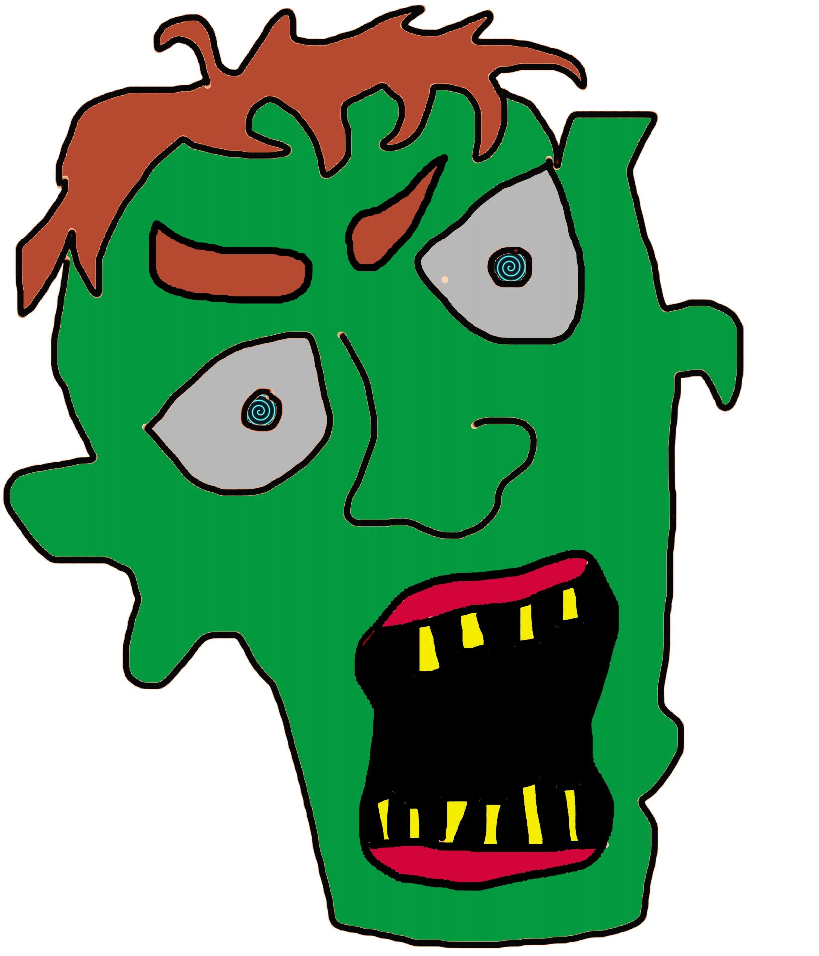 1645x1920 Zombie Head Cartoon Free Stock Photo