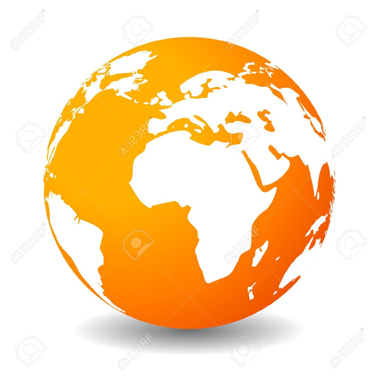 1300x1300 Orange Globe Free Clipart
