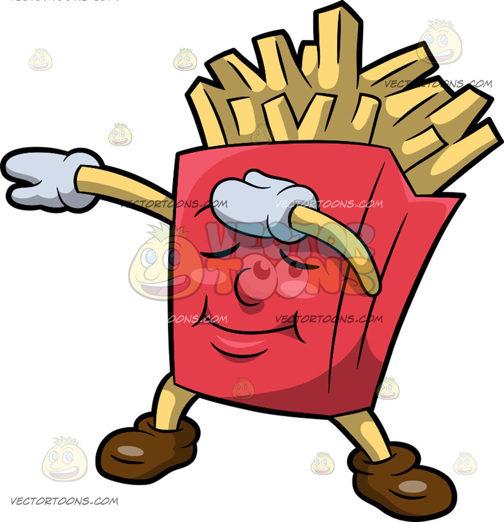 989x1024 Dabbing French Fries Cartoon Clipart