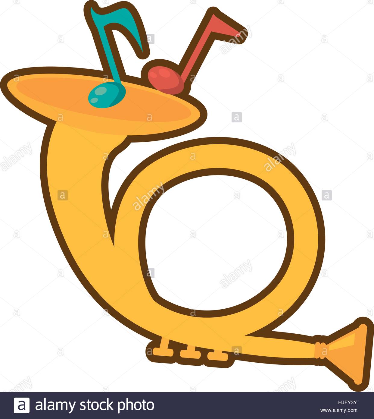 1242x1390 Cartoon Musical Instrument French Horn Icon Vector Illustration