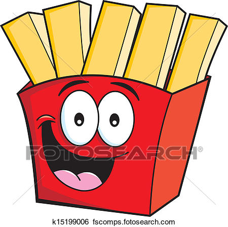 450x448 Clip Art Of Cartoon French Fries K15199006