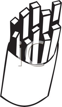 204x350 Picture Of A Box Of Fast Food French Fries In A Vector Clip Art
