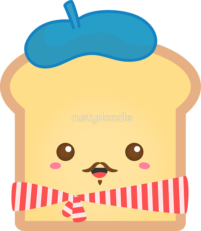 696x800 Cute French Toast With Moustache Stickers By Rustydoodle Redbubble