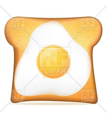 362x400 Fried Egg On Toast Royalty Free Vector Clip Art Image