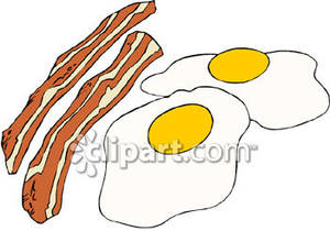 300x210 Slices Of Bacon And Two Fried Eggs Royalty Free Clipart Picture