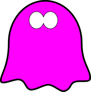 297x300 Friendly Dark Pink Ghost, Wavy Base Clip Art