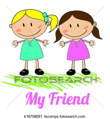 435x470 Clipart Of Kids Friends Design K18758091