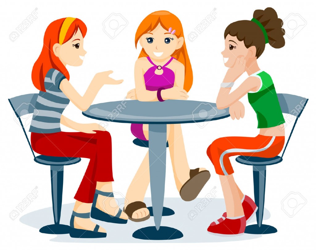 1024x813 Girl Talking To Friends Clipart