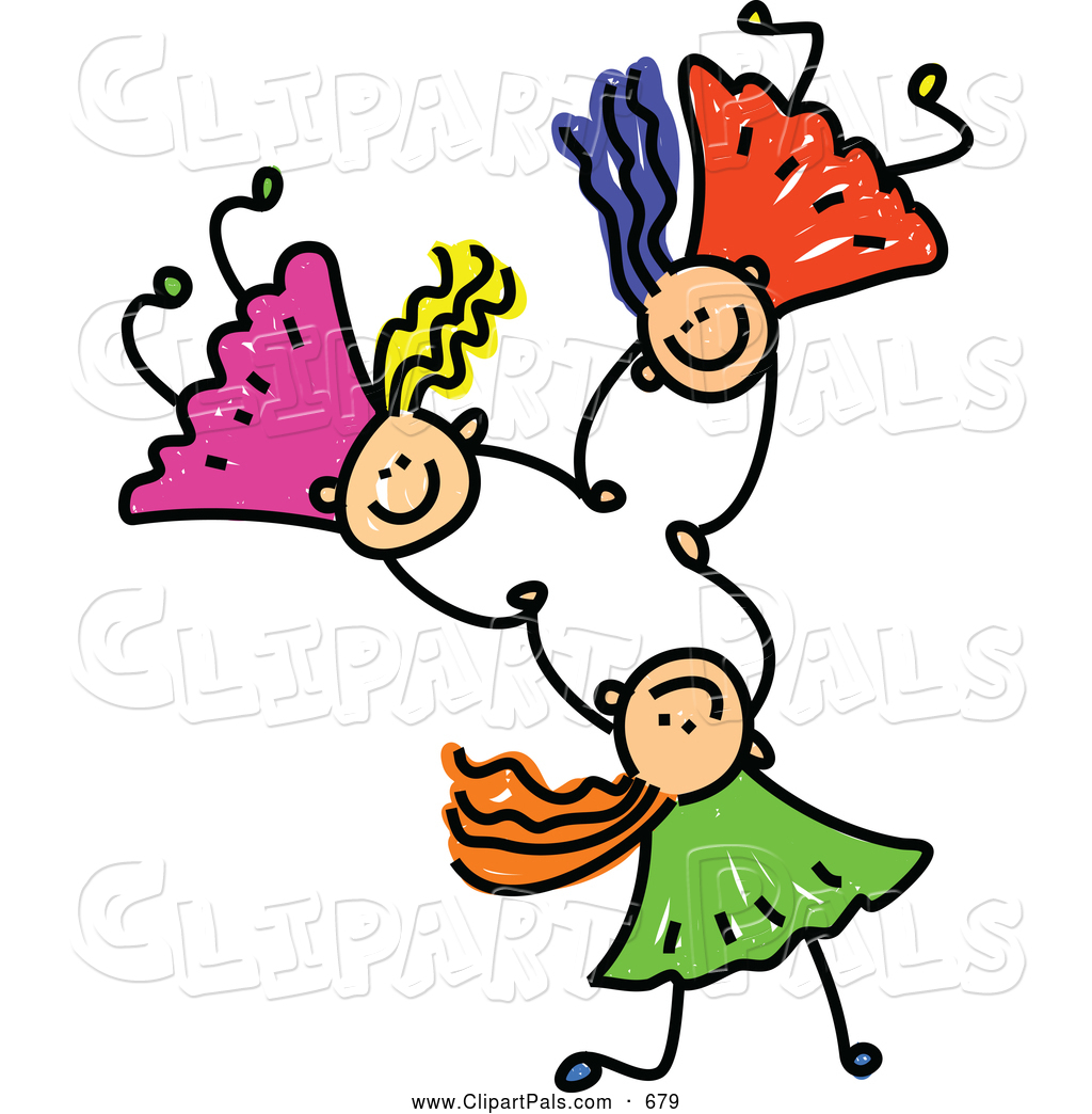 1024x1044 Pal Clipart Of A Childs Sketch Of Three Kids Holding Hands While