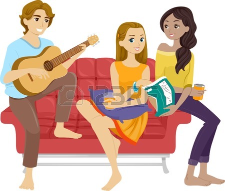 450x383 Illustration Of Teenage Friends Hanging Out Together Royalty Free