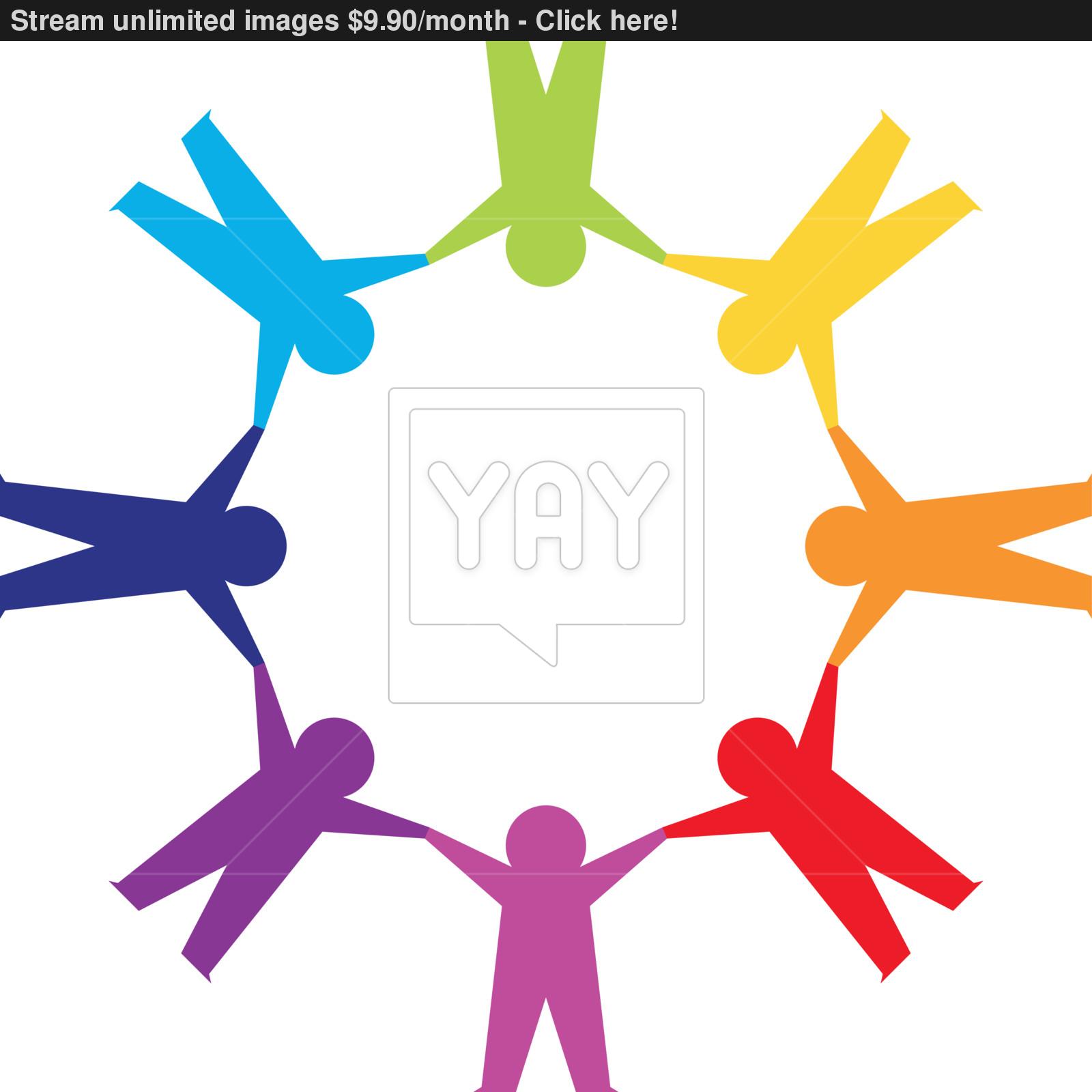 1600x1600 Paper People In Circle Holding Hands Vector