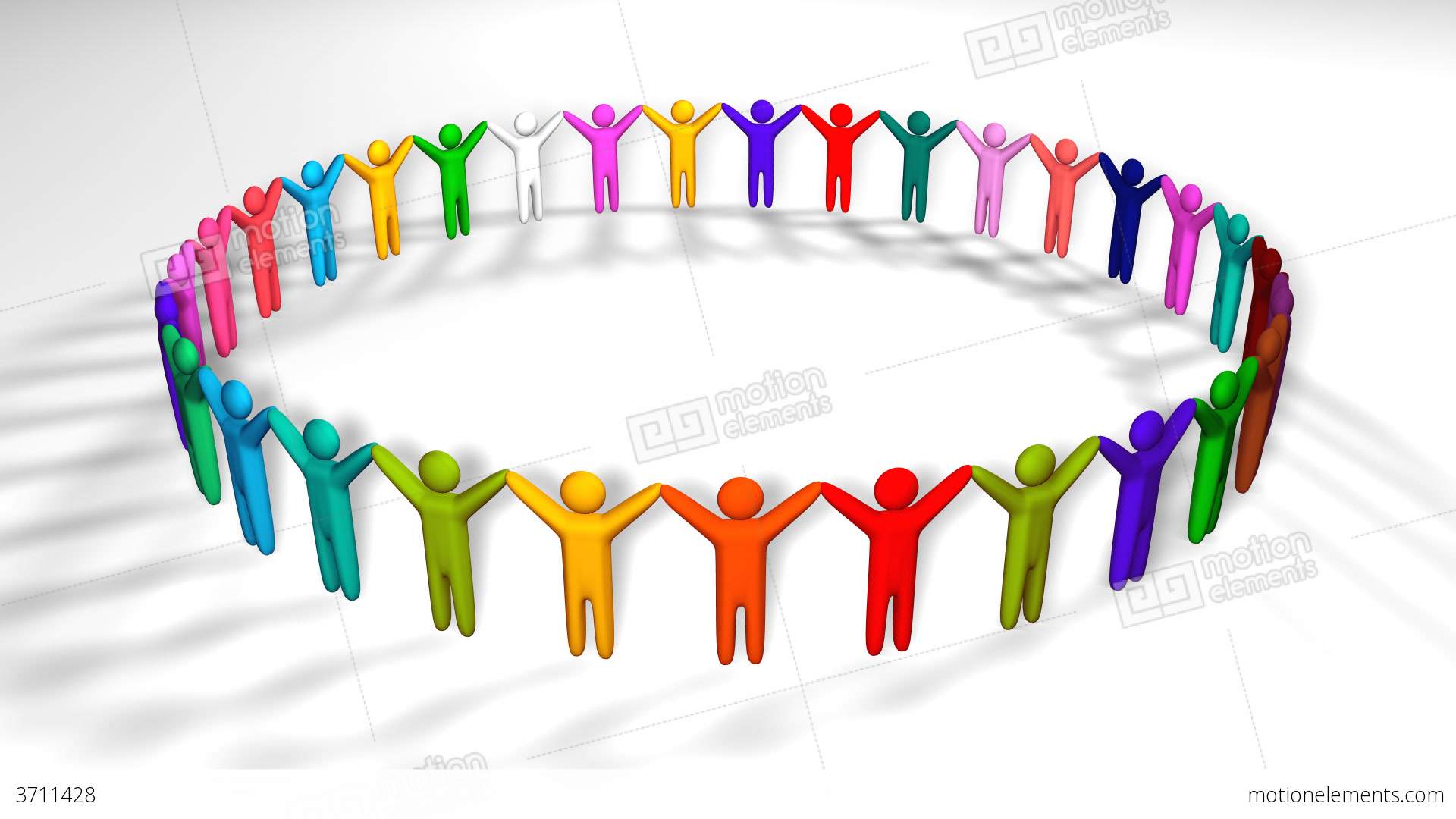 1920x1080 People Holding Hands In A Circle Stock Animation 3711428