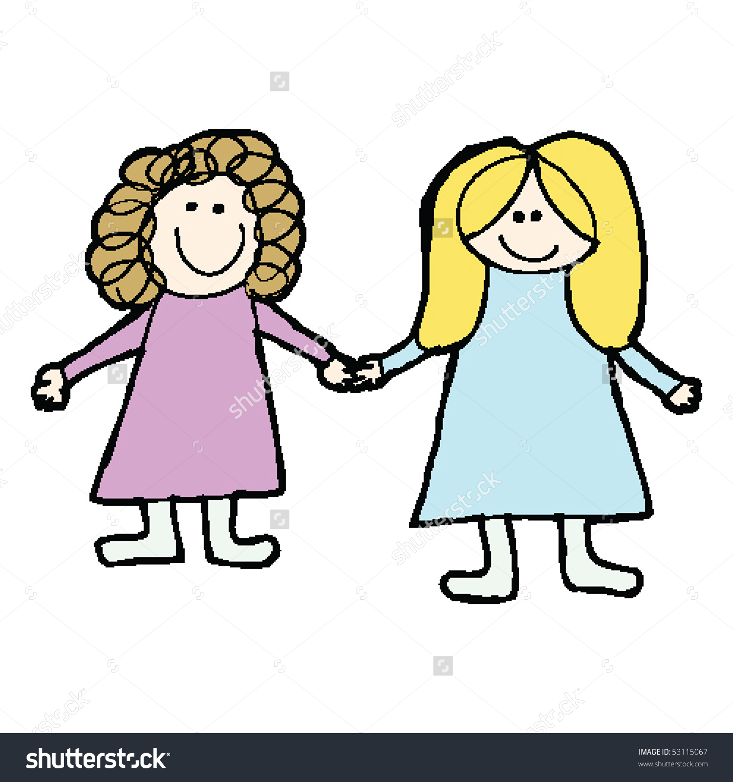 1500x1600 Two Best Friends Clipart