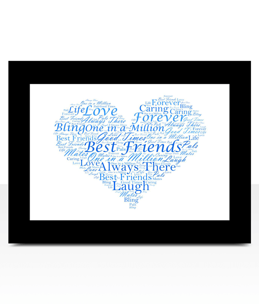 510x600 Personalised Heart Word Art Print Gift Abc Prints