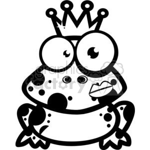 300x300 Royalty Free Black And White Frog Prince 379741 Vector Clip Art