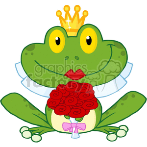 300x300 Royalty Free Cartoon Bride Frog Character 381802 Vector Clip Art