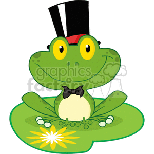 300x300 Royalty Free Cartoon Groom Frog On Lillypad 381867 Vector Clip Art