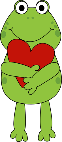 219x500 Valentine Frog Clip Art