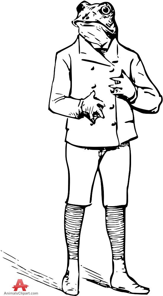 551x999 Frog With Suit Drawing Vintage Clipart Free Clipart Design Download