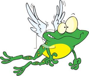 300x257 Flying Frog Clip Art Image