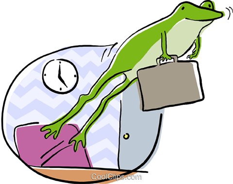 480x379 Frog Jumping From Its Desk Royalty Free Vector Clip Art