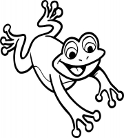 180x200 Jumping Frog Clipart Black And White