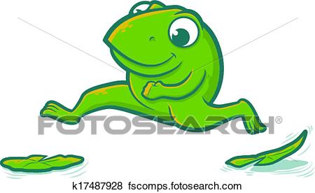 450x276 Clip Art Of Leaping Frog K17487928