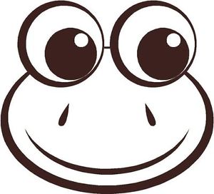 300x272 Frog Face Silhouette Outline Sticker Decal Graphic Vinyl Label