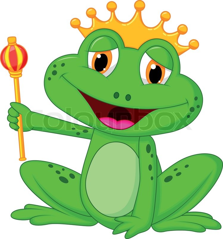 749x800 Vector Illustration Of Frog King Cartoon Stock Vector Colourbox