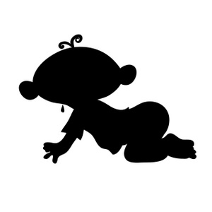 300x300 Baby Silhouette Clipart Image